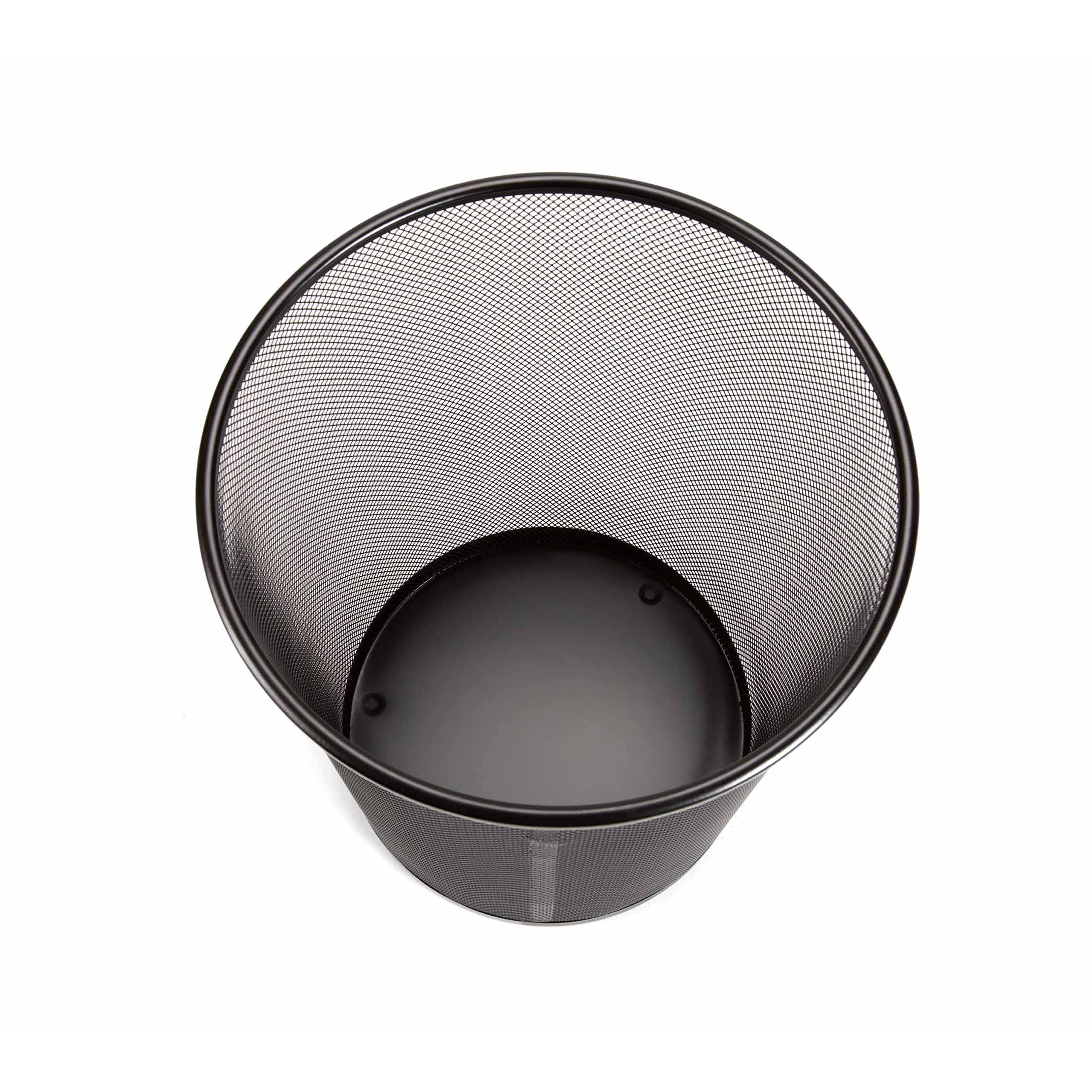 Seville Classics epoxy-coated finish on a black mesh bin for corrosion resistance.