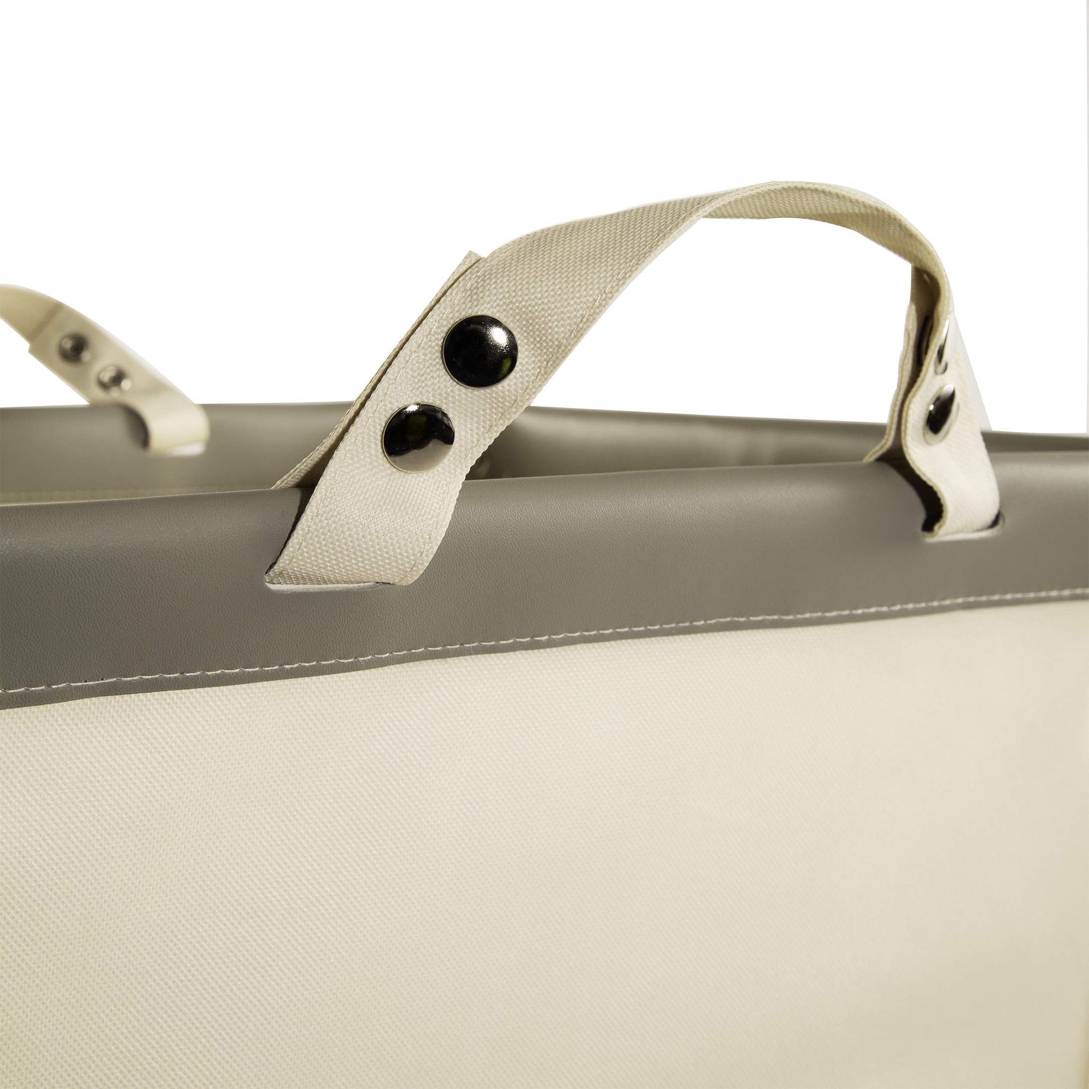 Seville Classics laundry cart in use, ideal for dorms and hotel housekeeping.