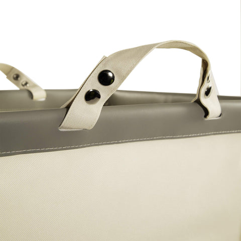 Seville Classics laundry cart in use, ideal for dorms and hotel housekeeping.