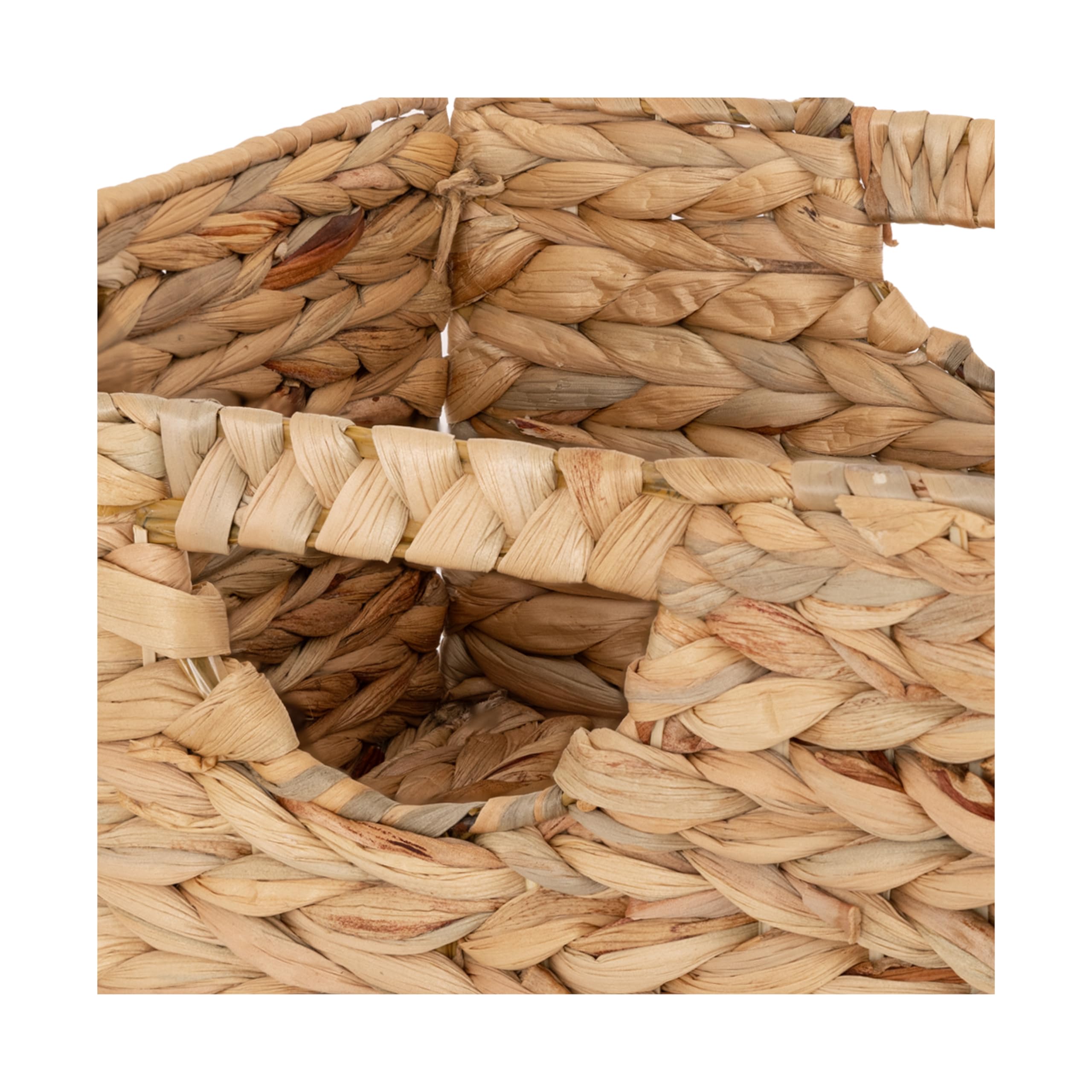 Seville Classics handwoven laundry bin with carry handles for simple transport.