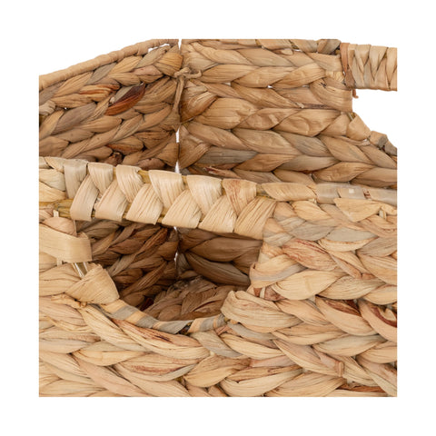 Seville Classics handwoven laundry bin with carry handles for simple transport.