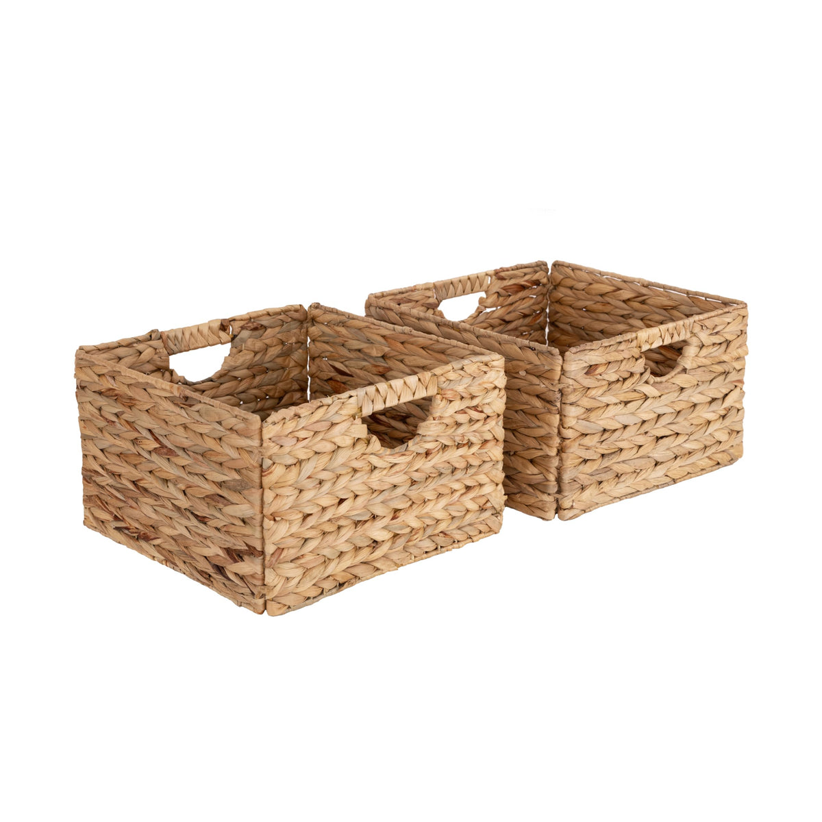 Seville Classics premium handwoven laundry bin 2-pack outer view for easy room organization.