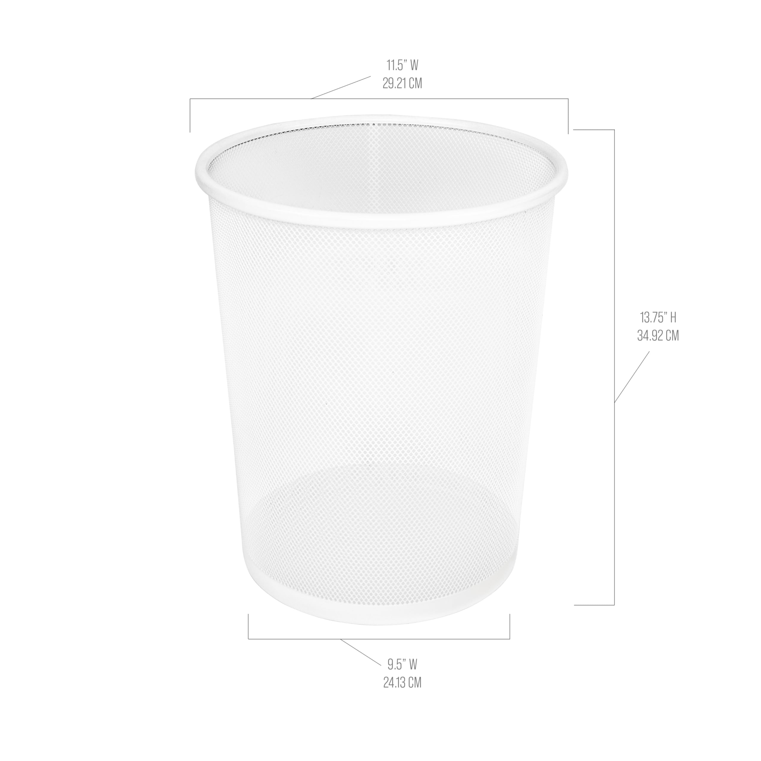 Seville Classics round mesh wastebasket ventilated design closeup for airflow and moisture control.