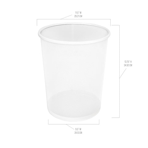 Seville Classics round mesh wastebasket ventilated design closeup for airflow and moisture control.
