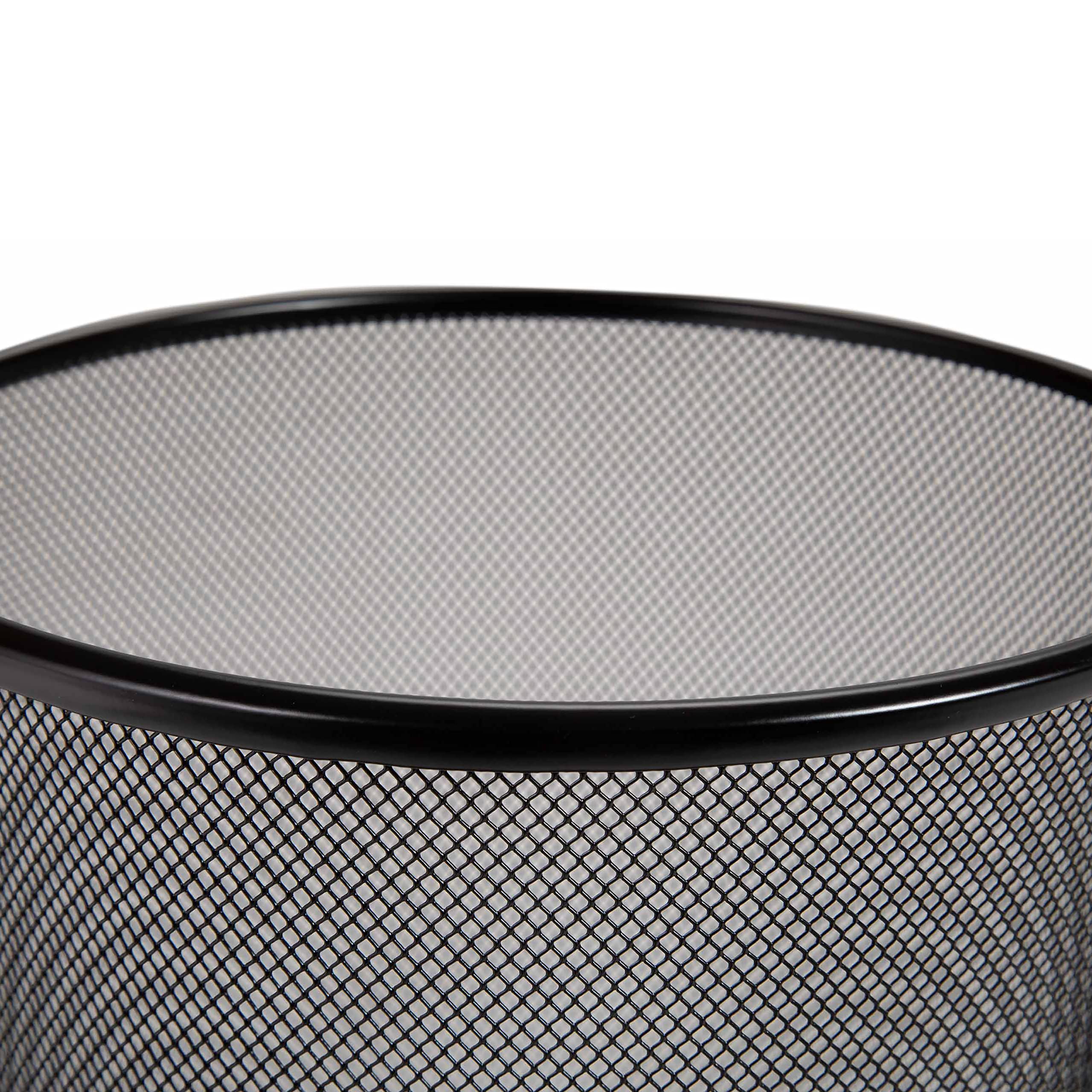 Seville Classics ventilated mesh wastebasket showing see-through design for quick content check.