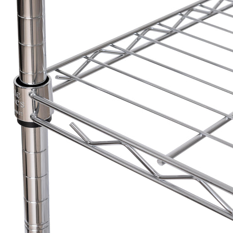 Seville Classics shelf showing 300-lb per-shelf capacity for heavy storage.
