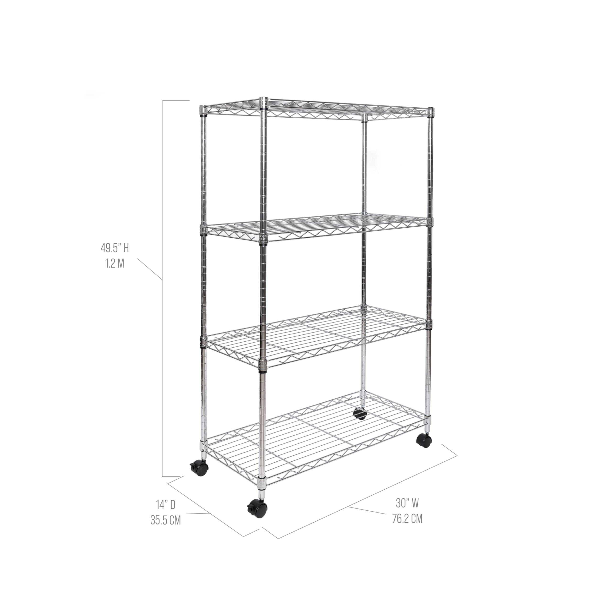 Seville Classics sturdy steel frame demonstrates industrial-grade storage for any room.