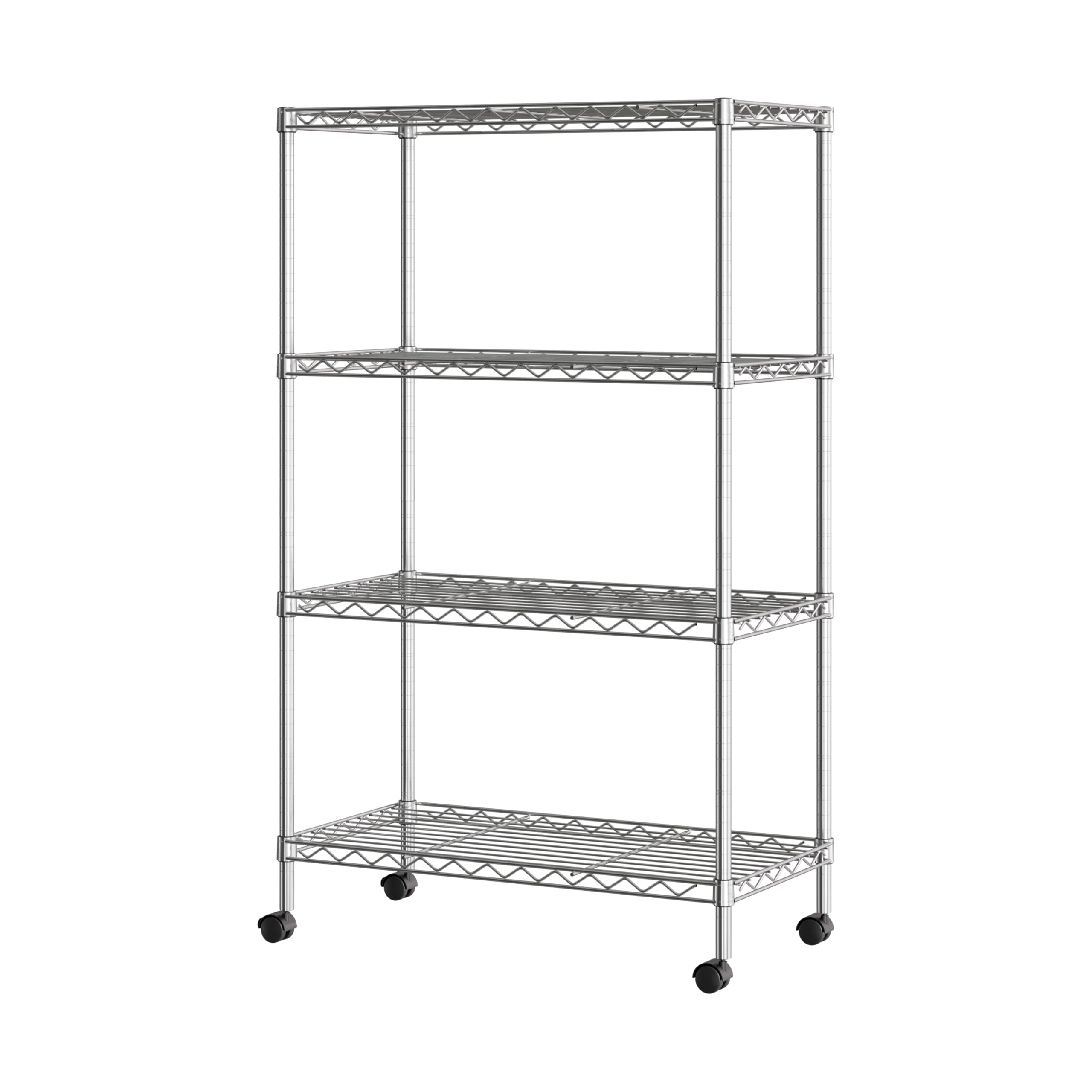 Seville Classics 4-tier shelving offers versatile storage for home and garage.