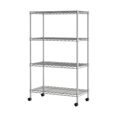 Seville Classics 4-tier shelving offers versatile storage for home and garage.