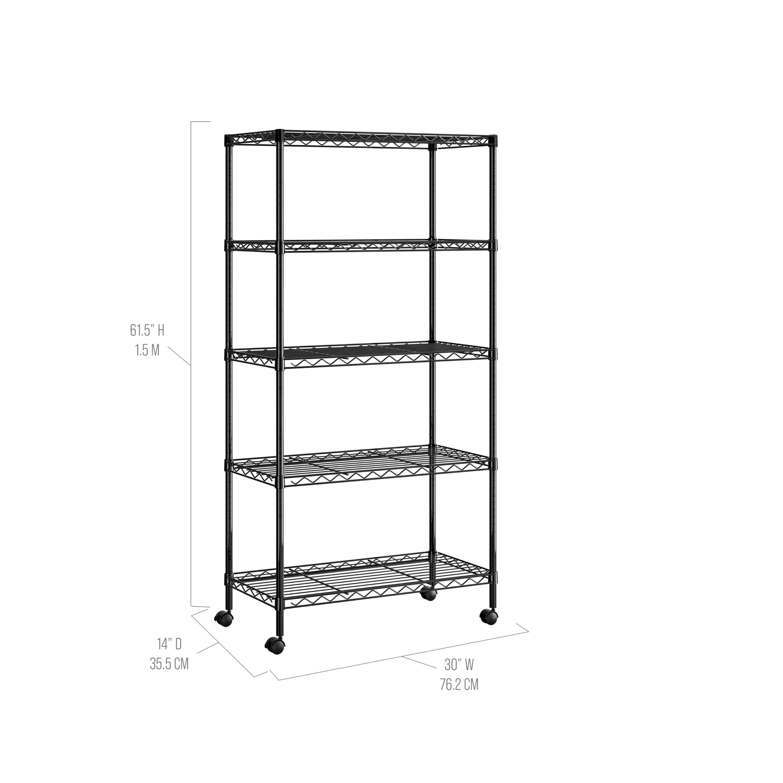 Seville Classics leveling feet stabilize the unit on uneven floors