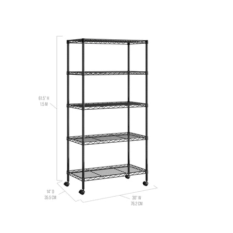 Seville Classics leveling feet stabilize the unit on uneven floors