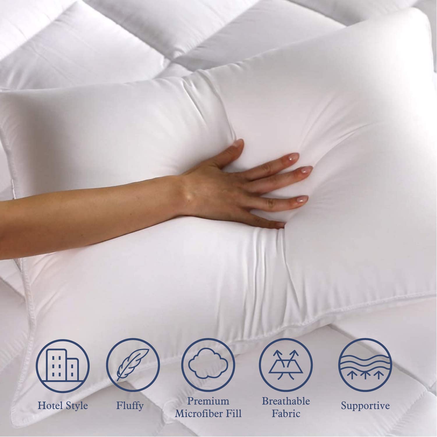 Seward Park down-alternative filling delivers soft, stable support that maintains shape.