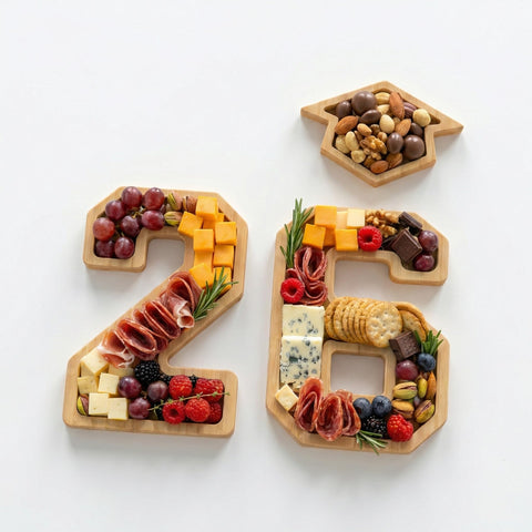 Sewrung 2026 graduation numbers 2-6 bamboo tray as centerpiece and snack tray