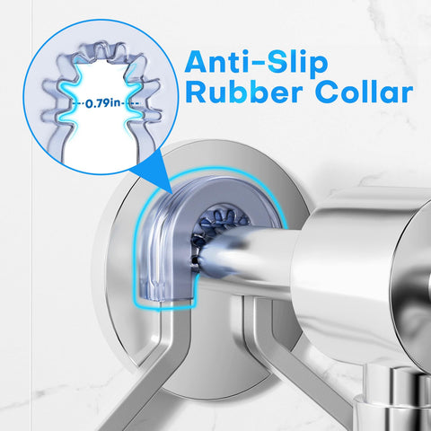 Sewulidon adhesive stickers secure the over-shower caddy in place