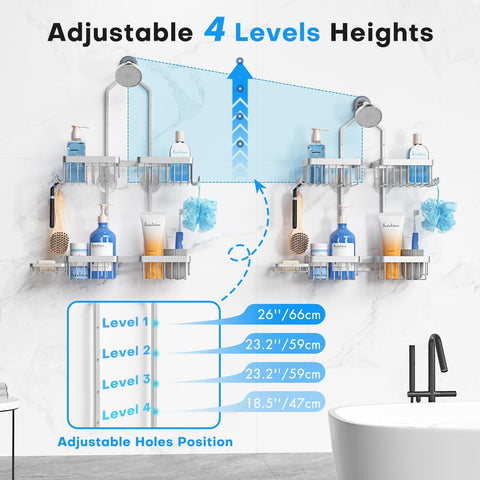 Sewulidon aluminum alloy shower rack with strong load bearing