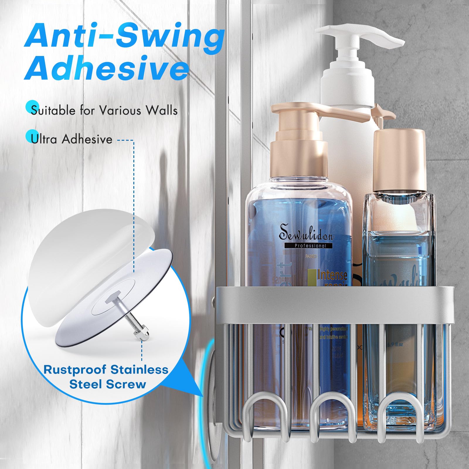 Sewulidon four-compartment bathroom storage baskets for bottles