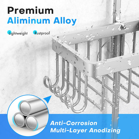 Sewulidon adjustable-height shower caddy ready for different setups