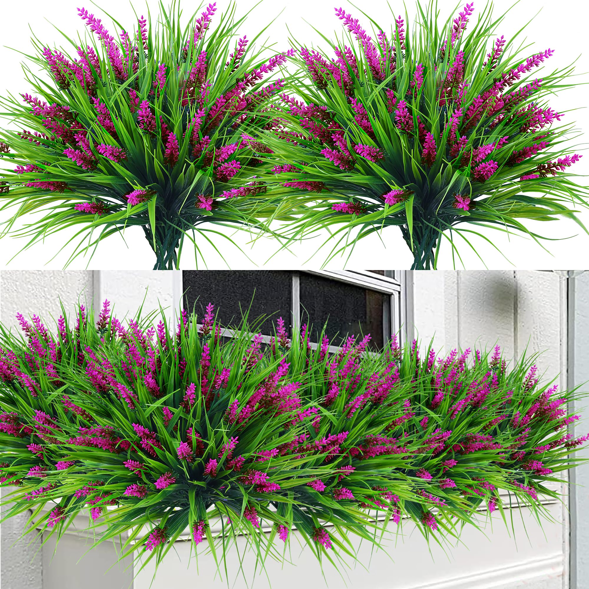 Sggvecsy 24 bundles outdoor faux lavender flowers brighten porch décor.