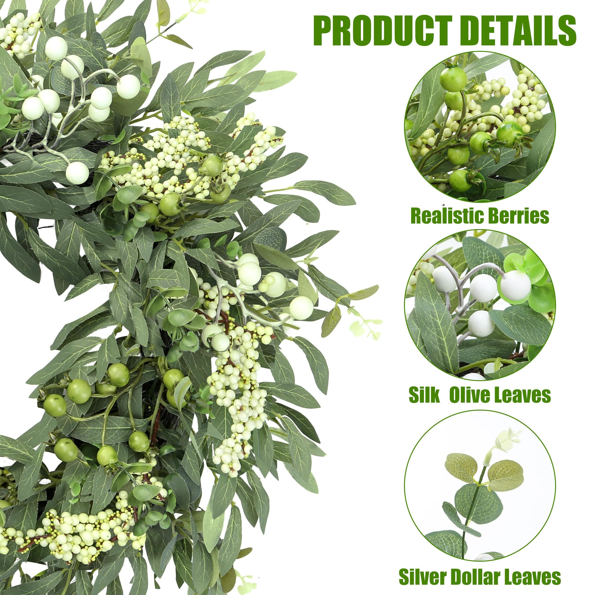 Sggvecsy eucalyptus wreath adds spring-ready charm to spaces