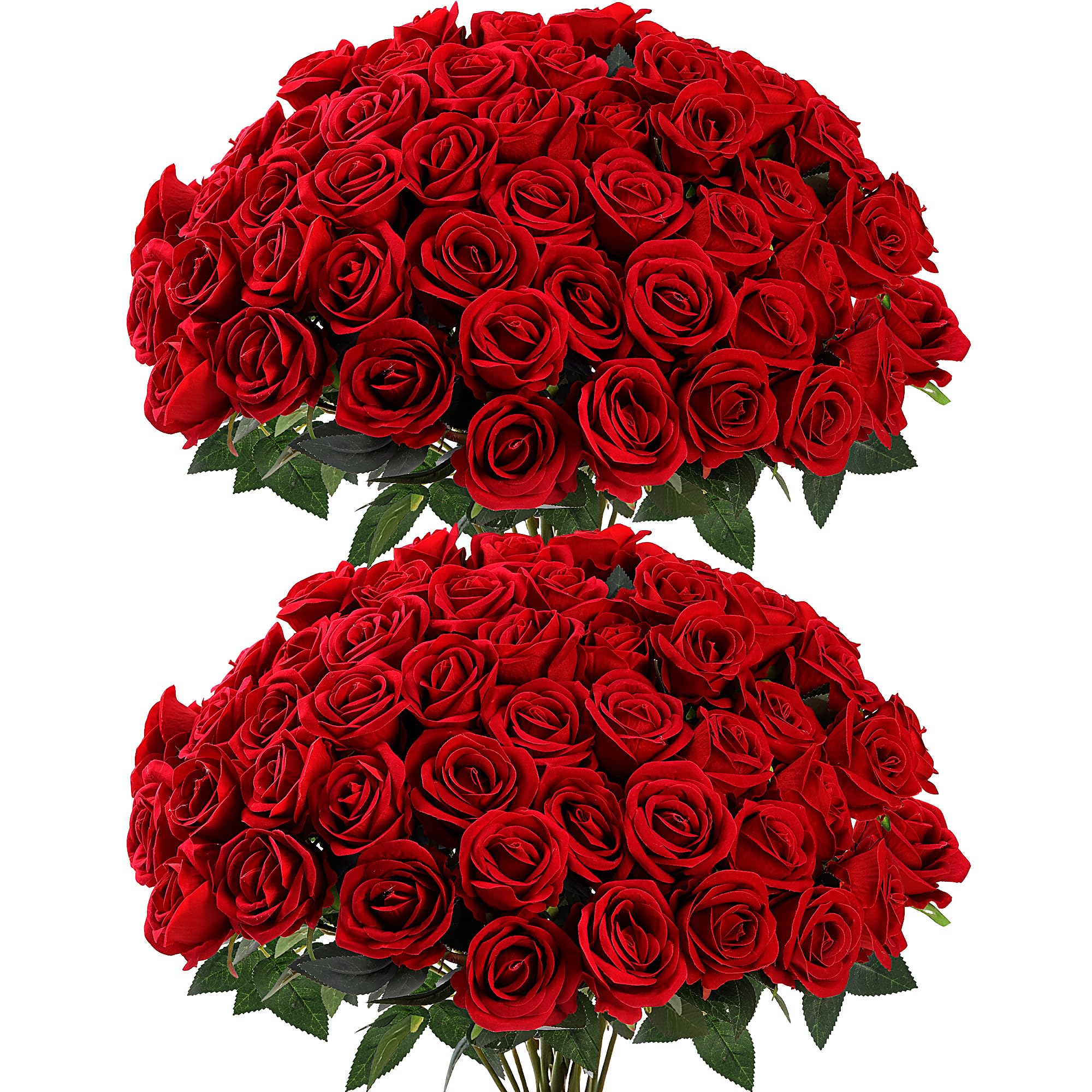Sggvecsy red velvet artificial rose 20 inch bloom for lasting wedding decor
