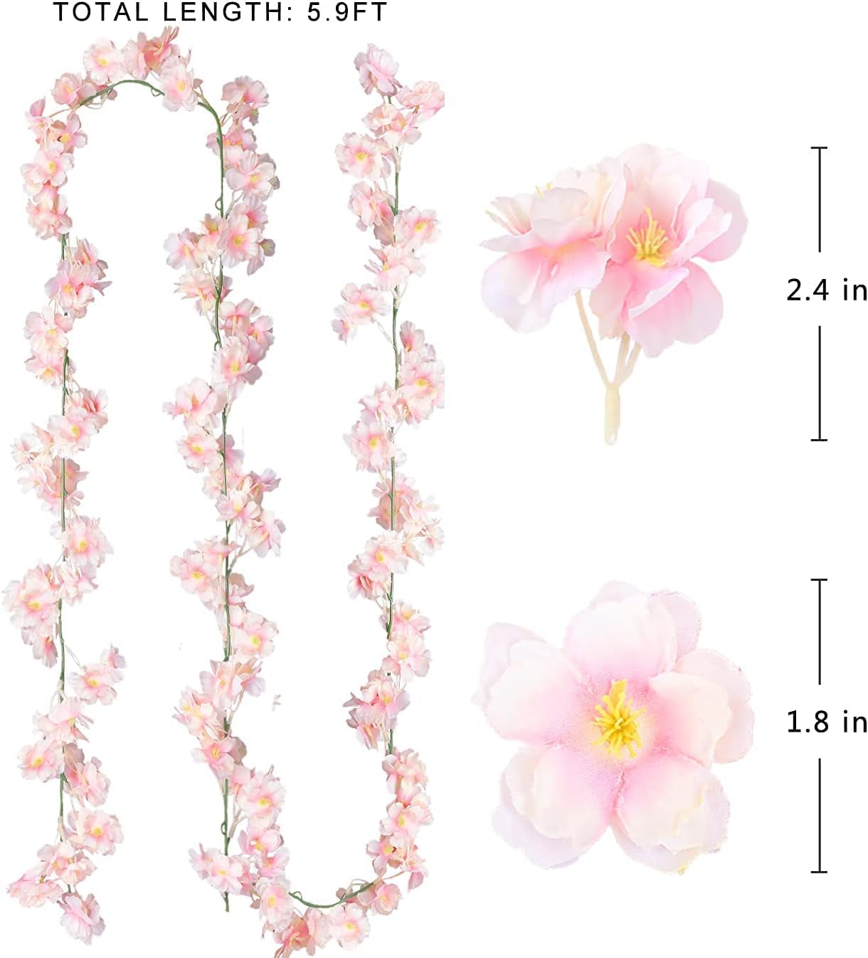 Sggvecsy cherry blossom garland packaging box reveal ready for quick setup.