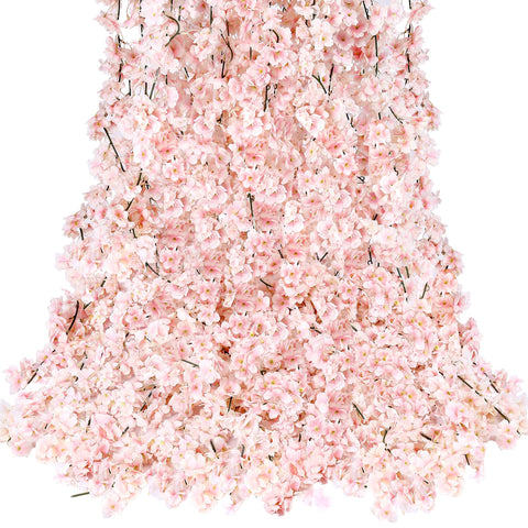 Sggvecsy cherry blossom garland petal closeup for lifelike detail and elegant decor.