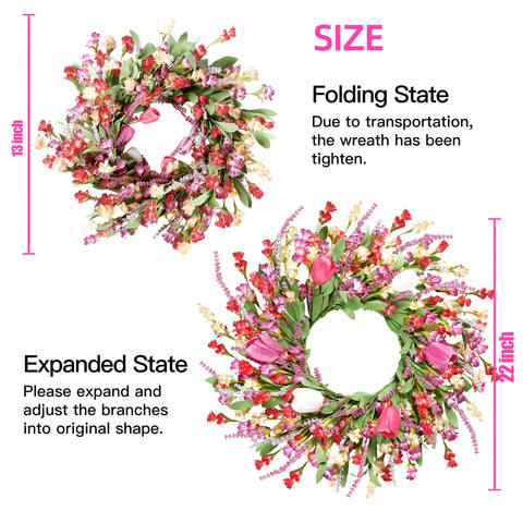 Sggvecsy wreath easy-clean design stays fresh over time.