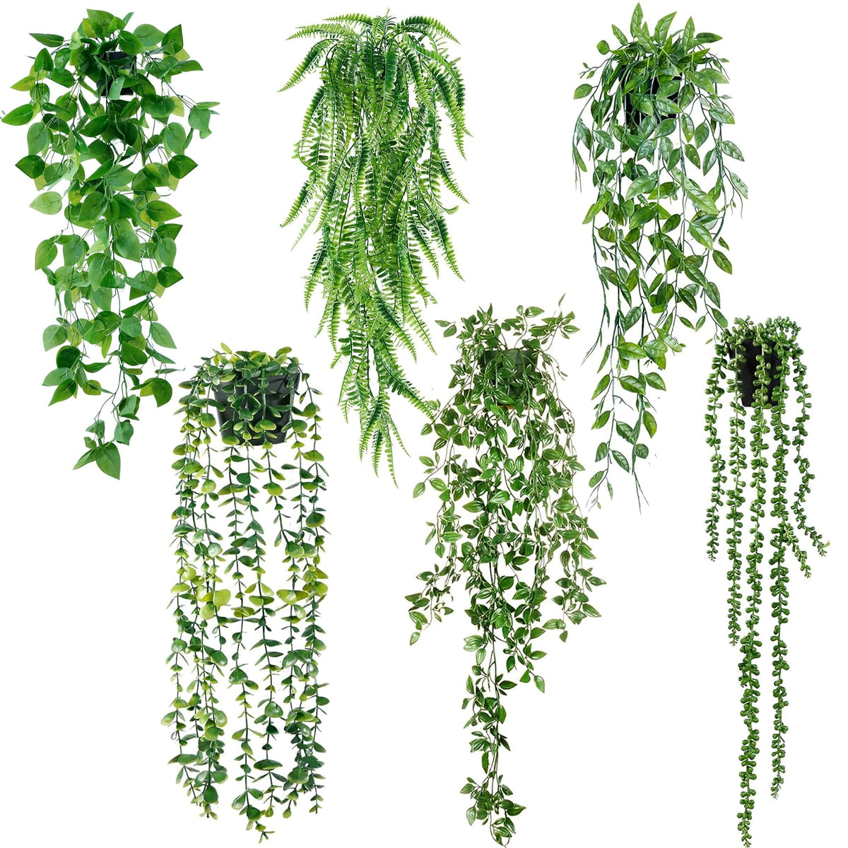 Sggvecsy eucalyptus 21.5-inch hanging plant adds natural color to any living room.