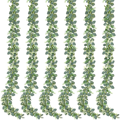 Sggvecsy eucalyptus garland on a 6ft strand for versatile decor