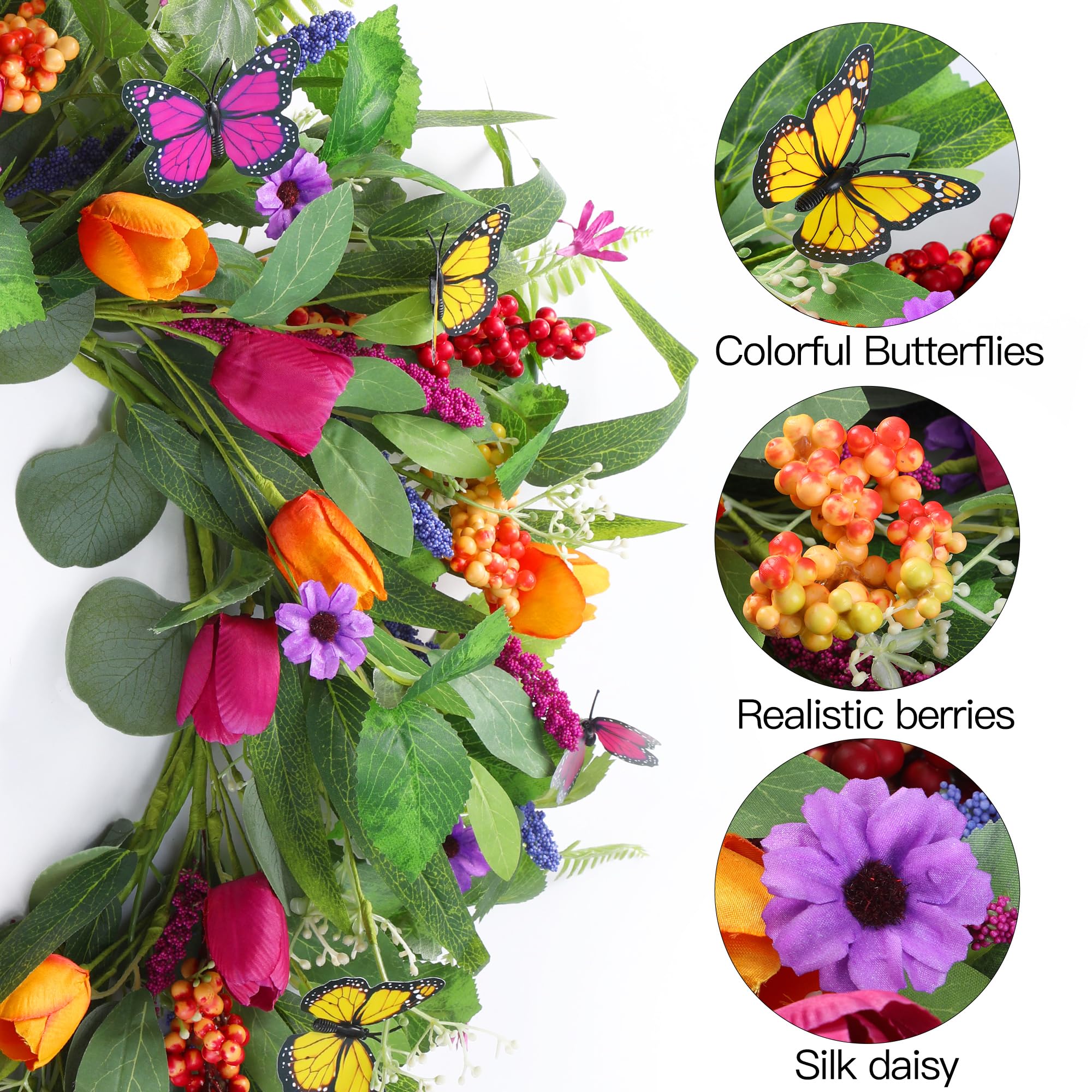Sggvecsy farmhouse wreath suitable for indoor or covered outdoor spaces