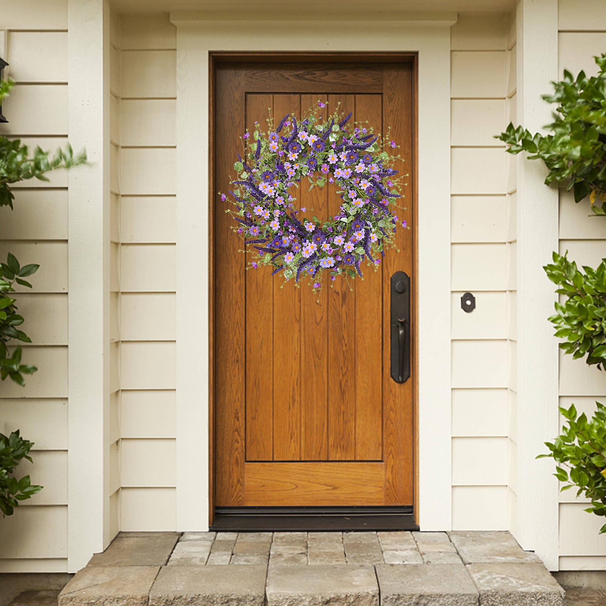 Sggvecsy front door decor wreath ready to hang