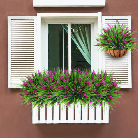 Sggvecsy green magenta mix adds color to centerpieces and shelves.
