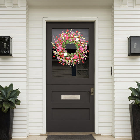 Sggvecsy indoor-outdoor wall decor wreath fits multiple spaces.
