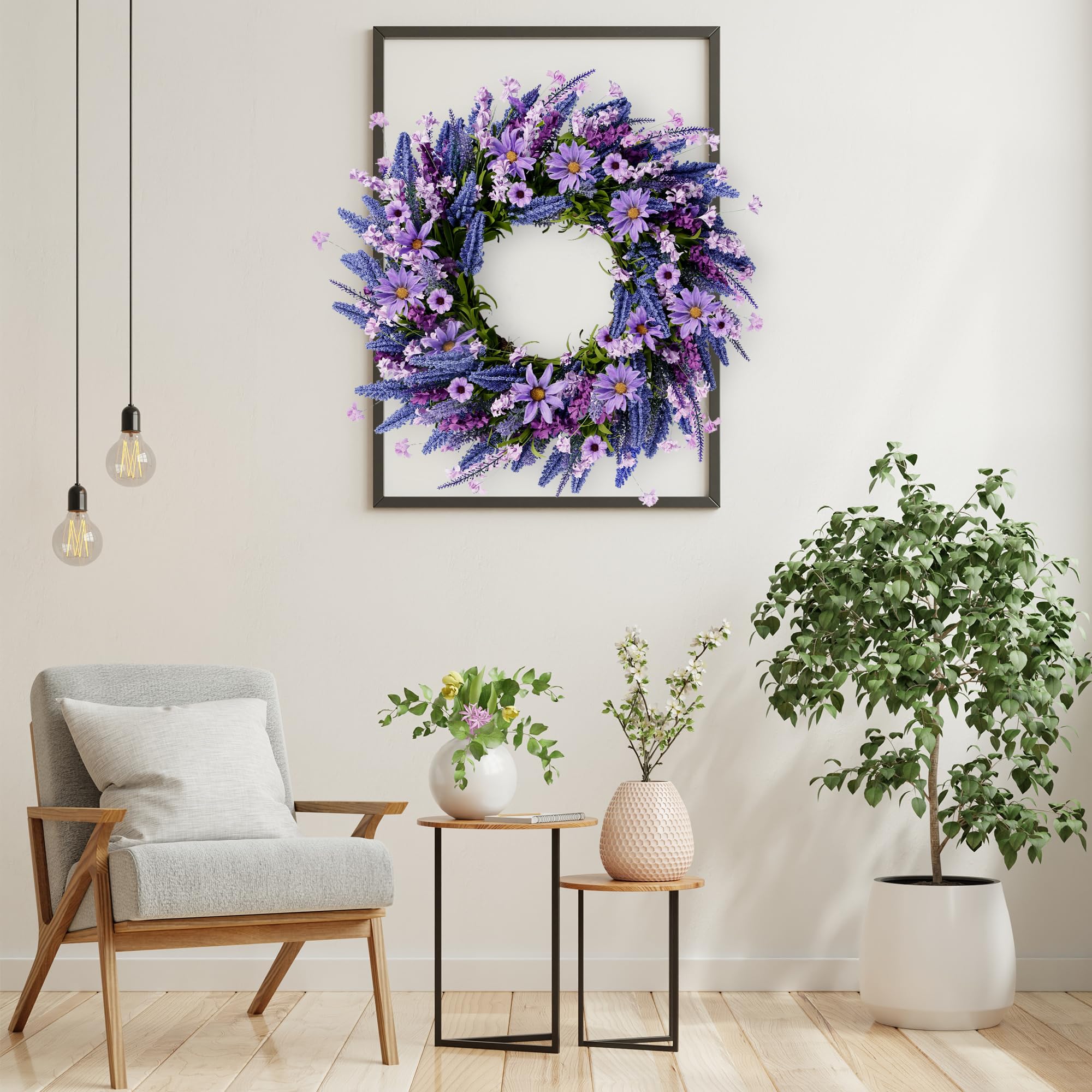 Sggvecsy lavender wreath looks vibrant and long lasting.