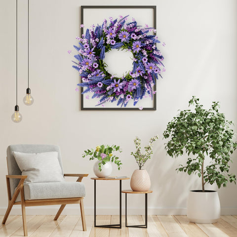 Sggvecsy lavender wreath looks vibrant and long lasting.
