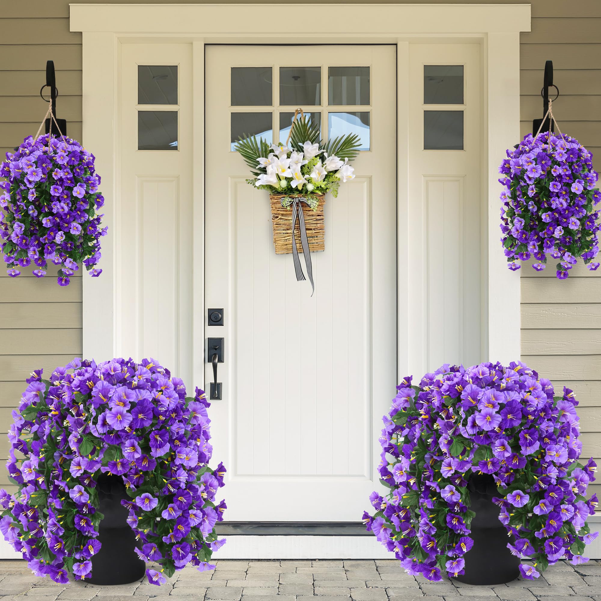 Sggvecsy light purple morning glory hanging flower for balcony charm.