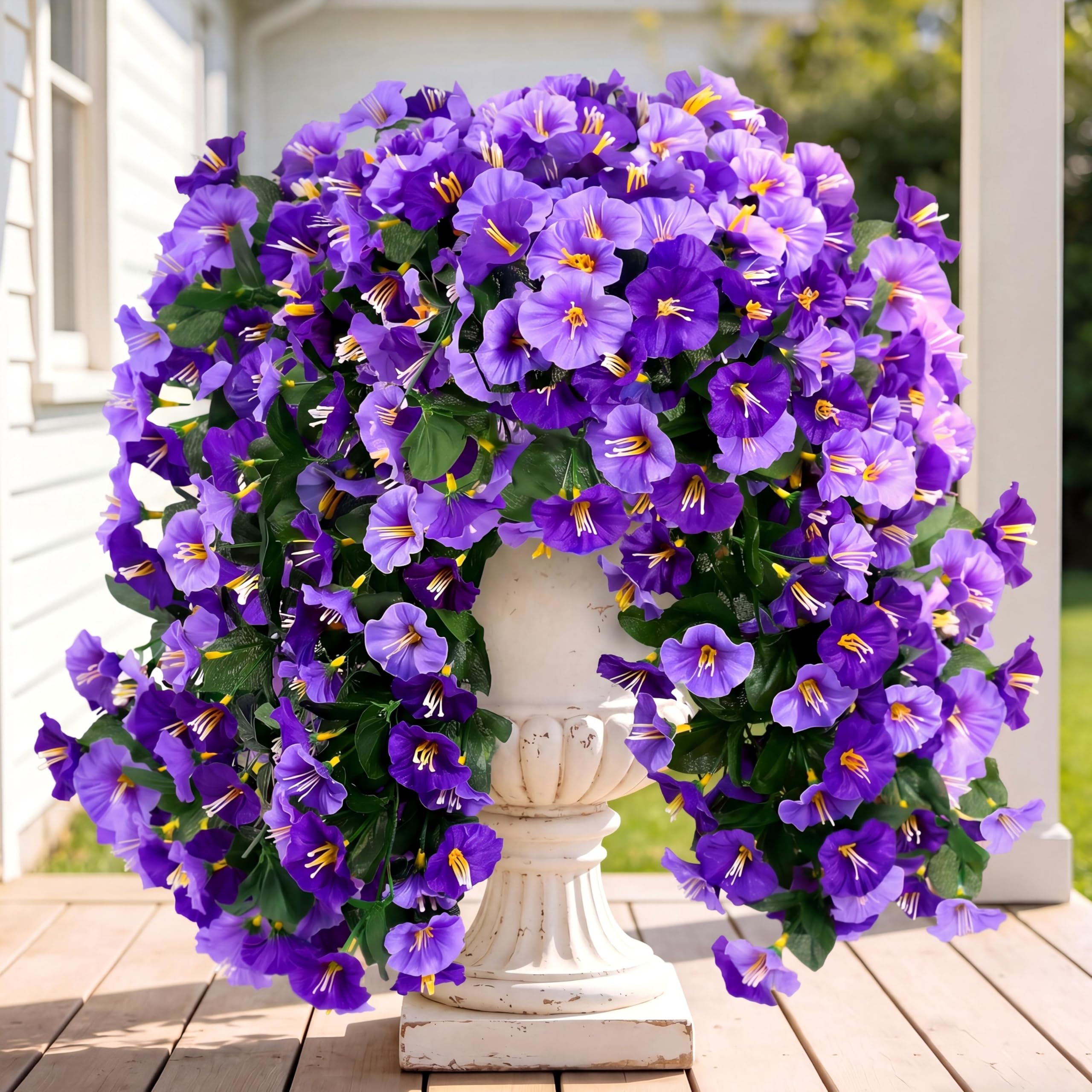Sggvecsy purple morning glory hanging flower for outdoor decor.