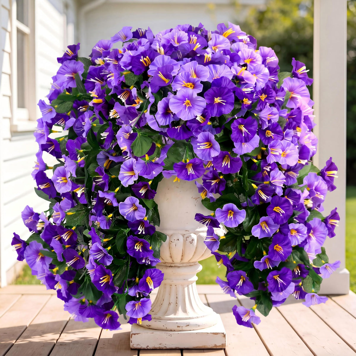 Sggvecsy purple morning glory hanging flower for outdoor decor.