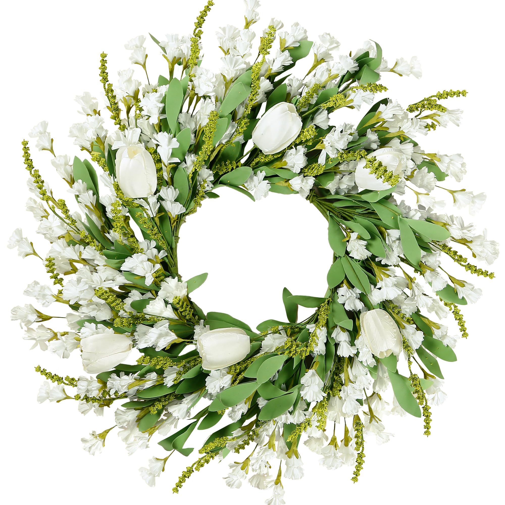 Sggvecsy spring-summer wreath front door 22-inch adds year-round curb appeal