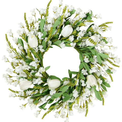 Sggvecsy spring-summer wreath front door 22-inch adds year-round curb appeal