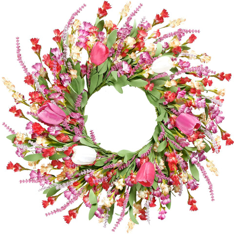 Sggvecsy 22-inch wreath on the front door boosts curb appeal.