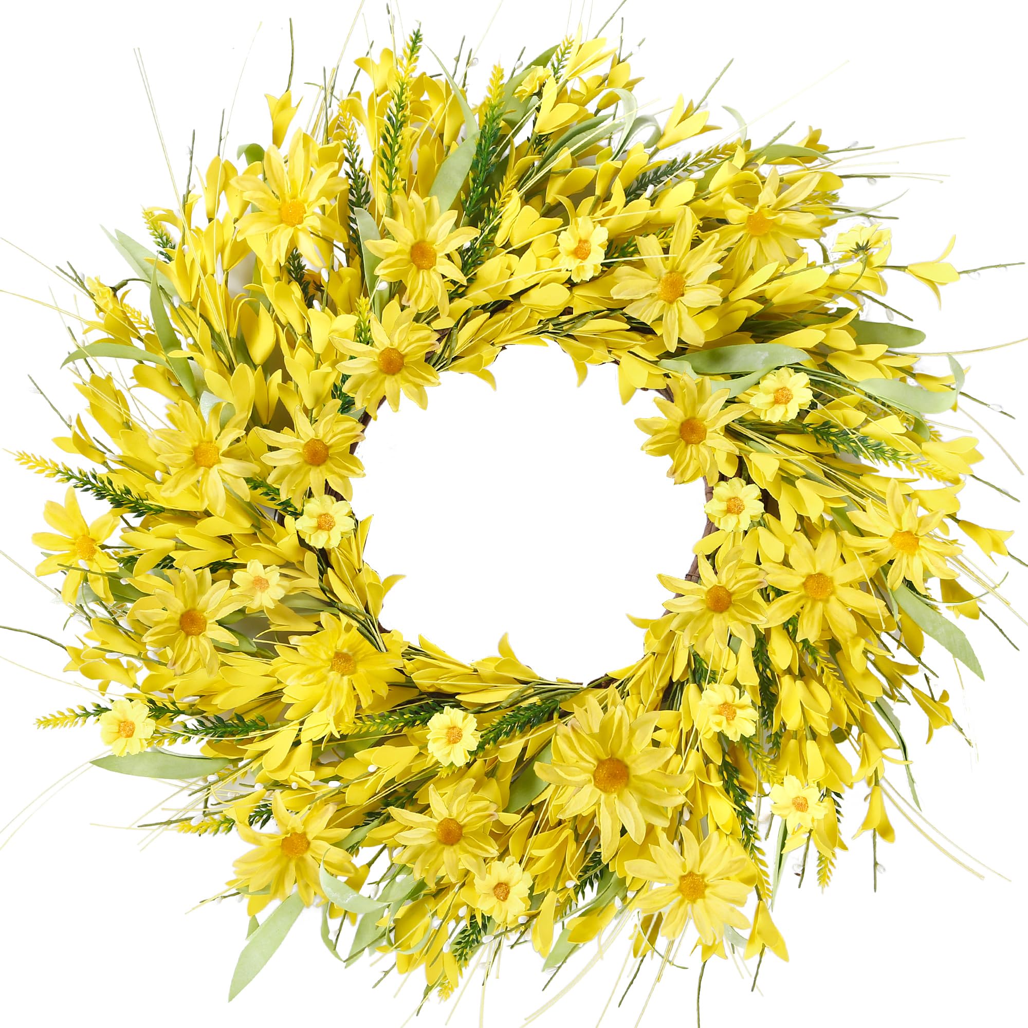 Sggvecsy spring wreath on front door boosts curb appeal with color