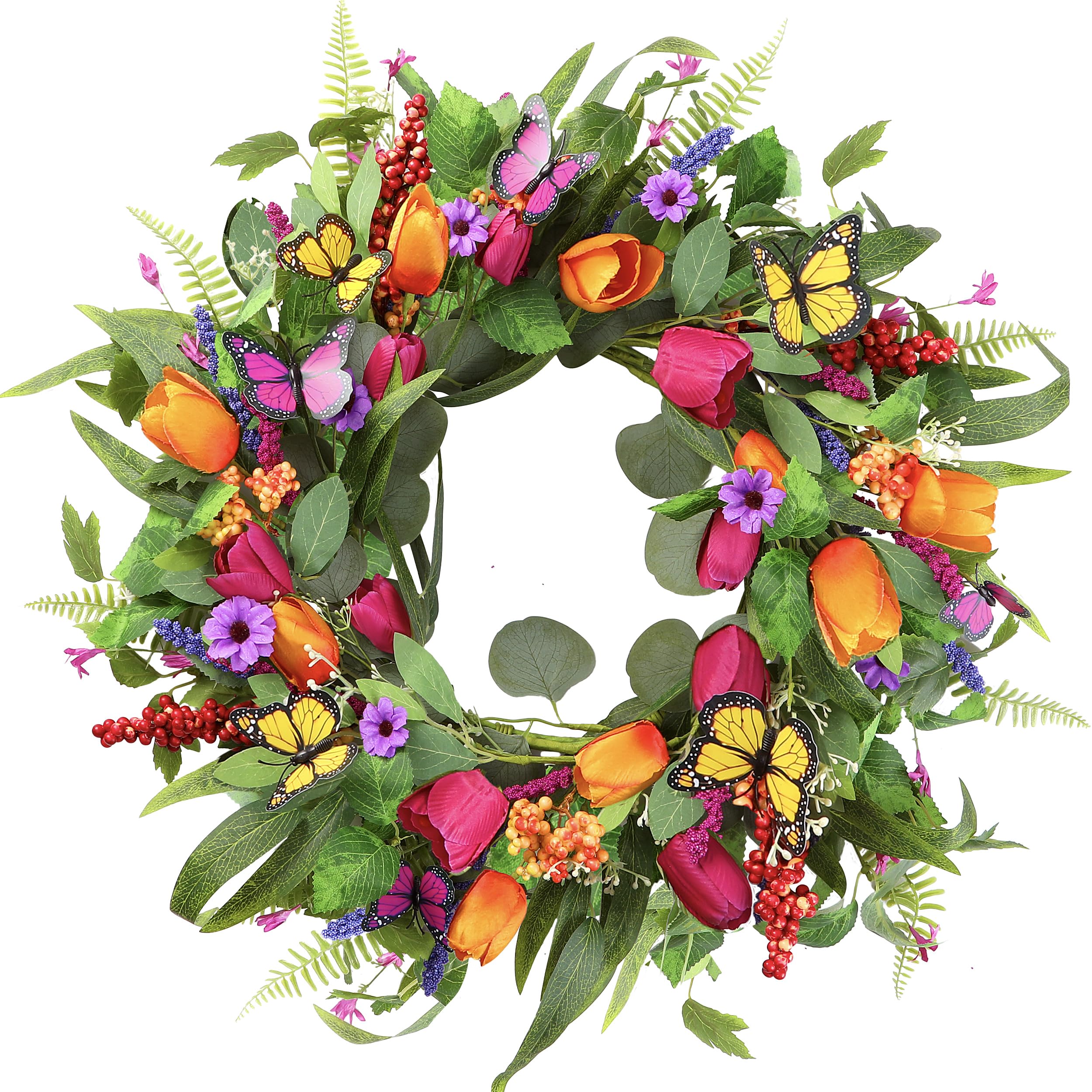 Sggvecsy 22-inch tulip wreath for a welcoming front door