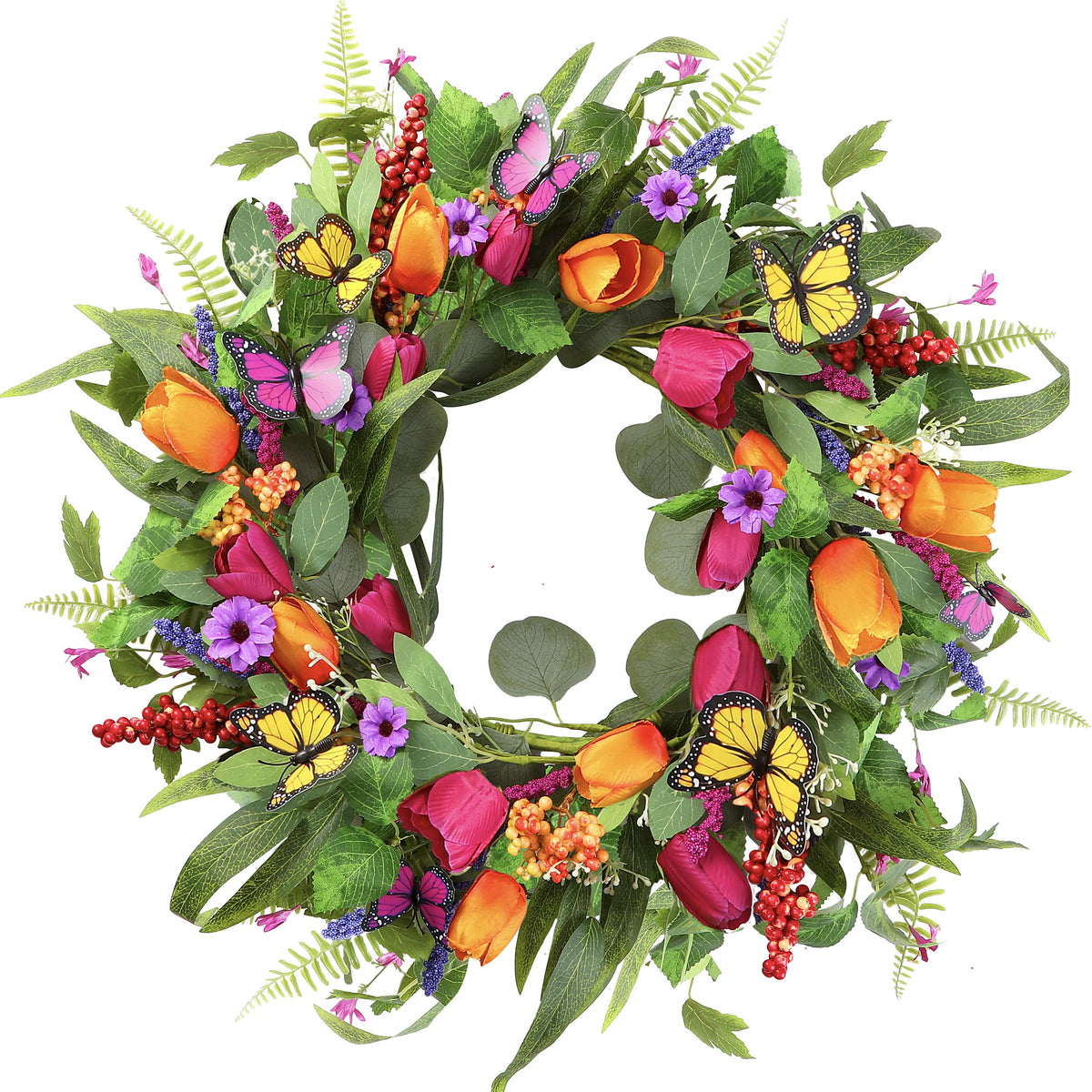 Sggvecsy 22-inch tulip wreath for a welcoming front door