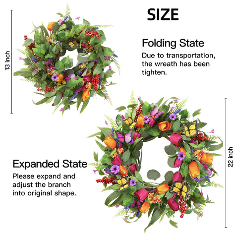 Sggvecsy multicolor flower wreath enhances indoor décor
