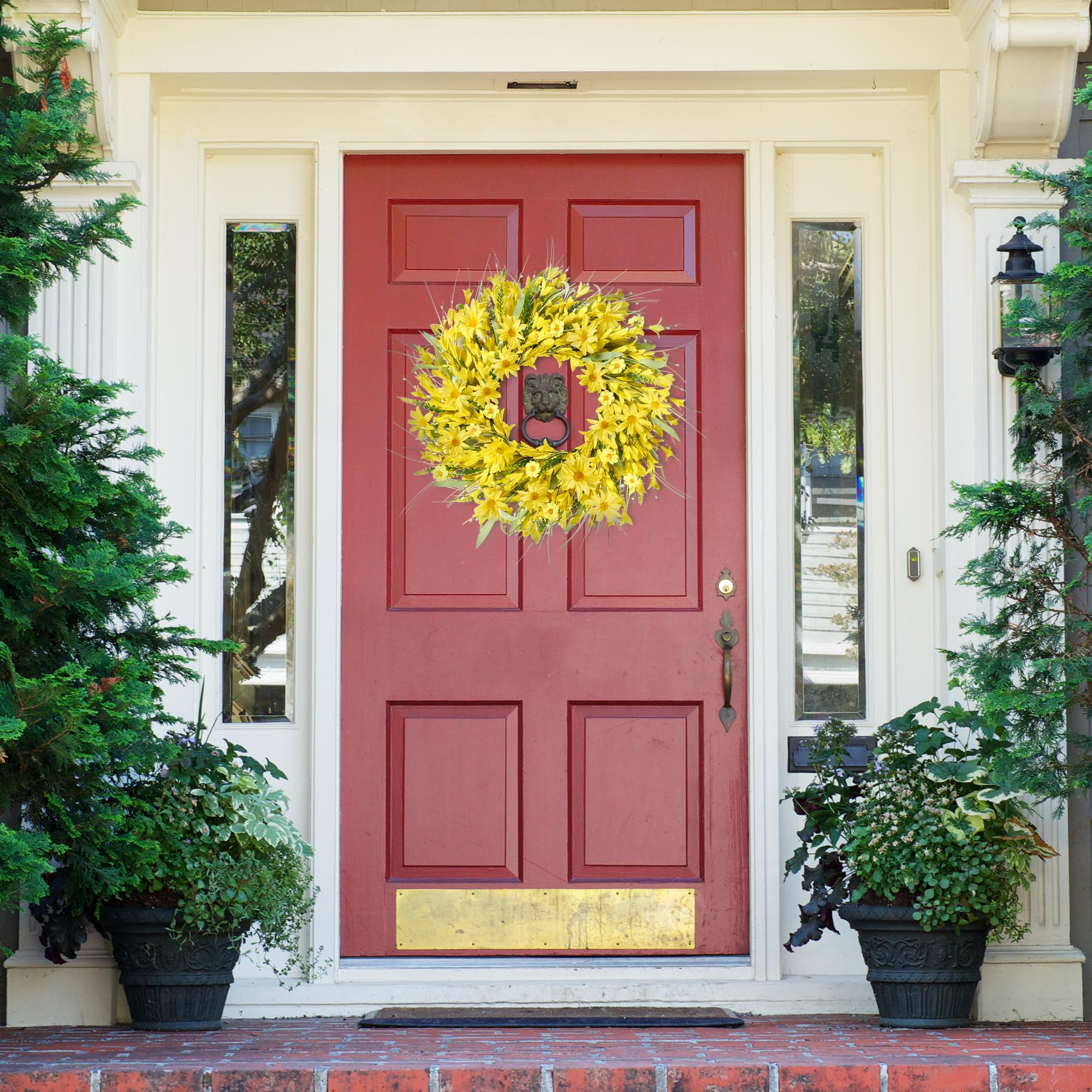 Sggvecsy yellow daisies and greenery add seasonal charm
