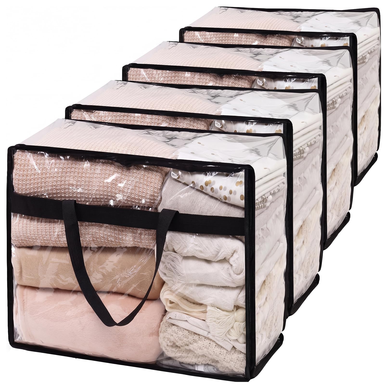 SGHUO 60L clear storage bag shows contents clearly with a sturdy build.