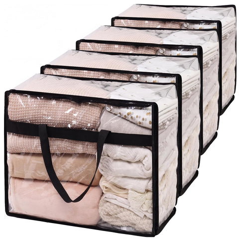 SGHUO 60L clear storage bag shows contents clearly with a sturdy build.