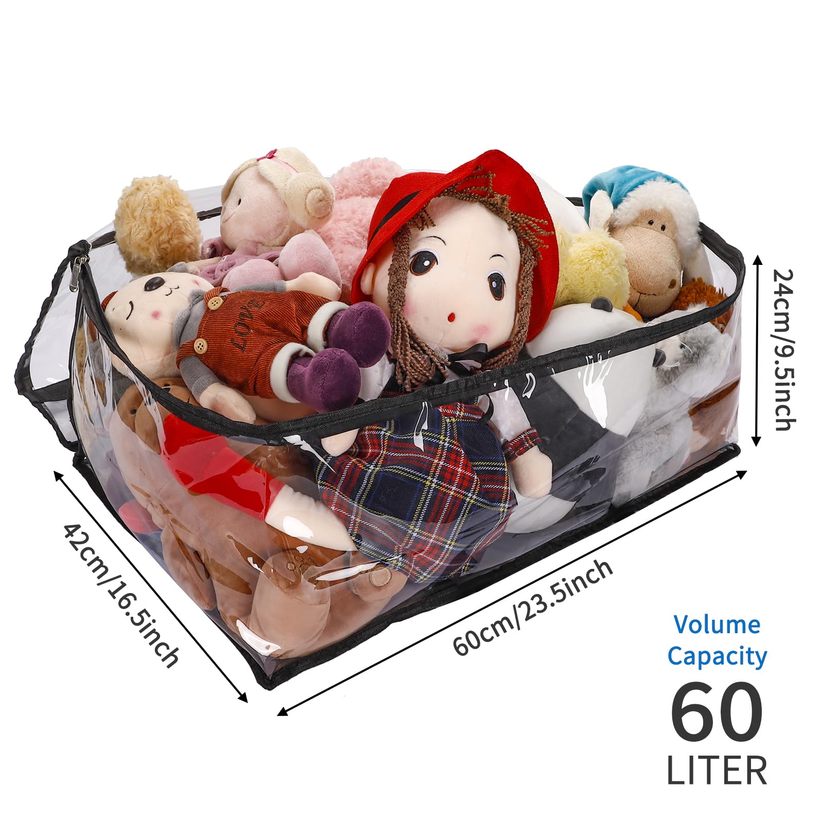 SGHUO 4-pack clear bags ideal for dorms or moving households.