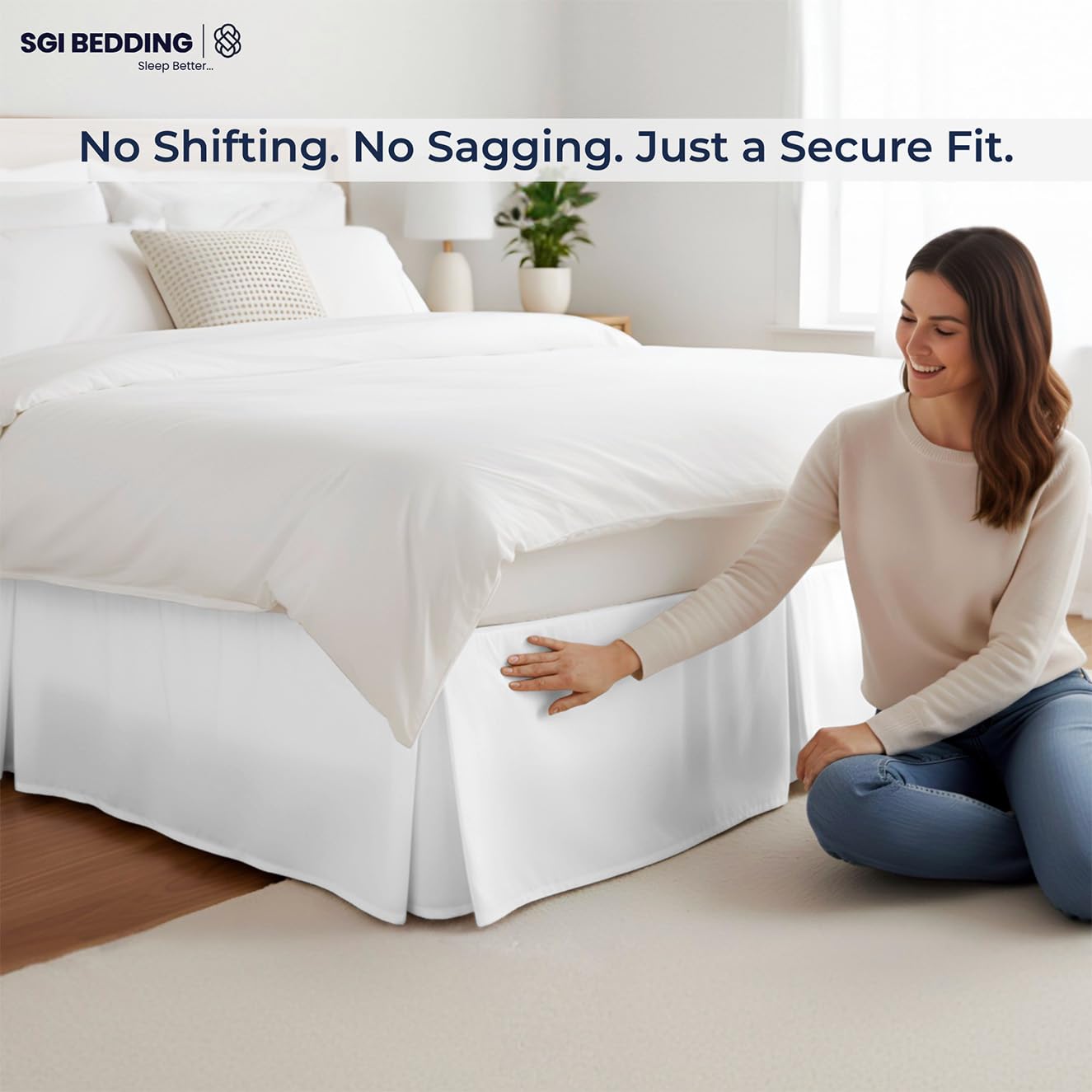SGI Bedding easy-care bed skirt is machine washable